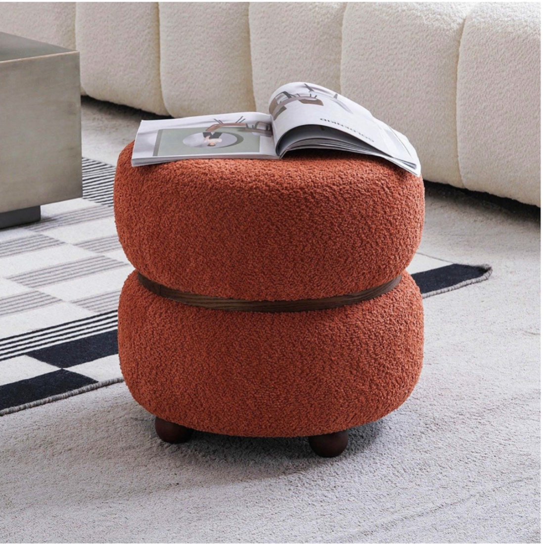 Terracotta Boucle Ottoman