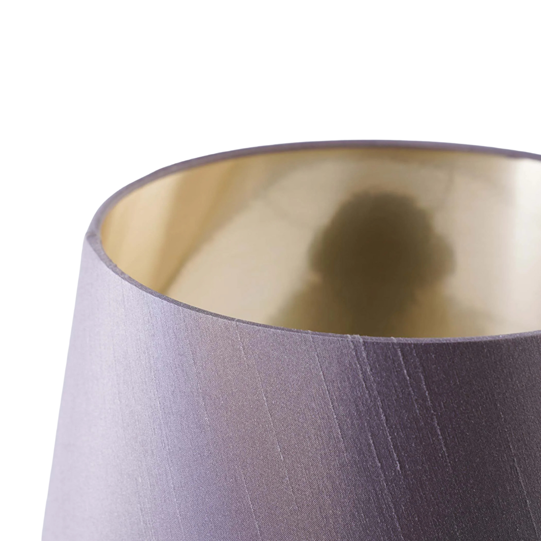 White and Gold Painted Table Lamp with Grey Lampshade