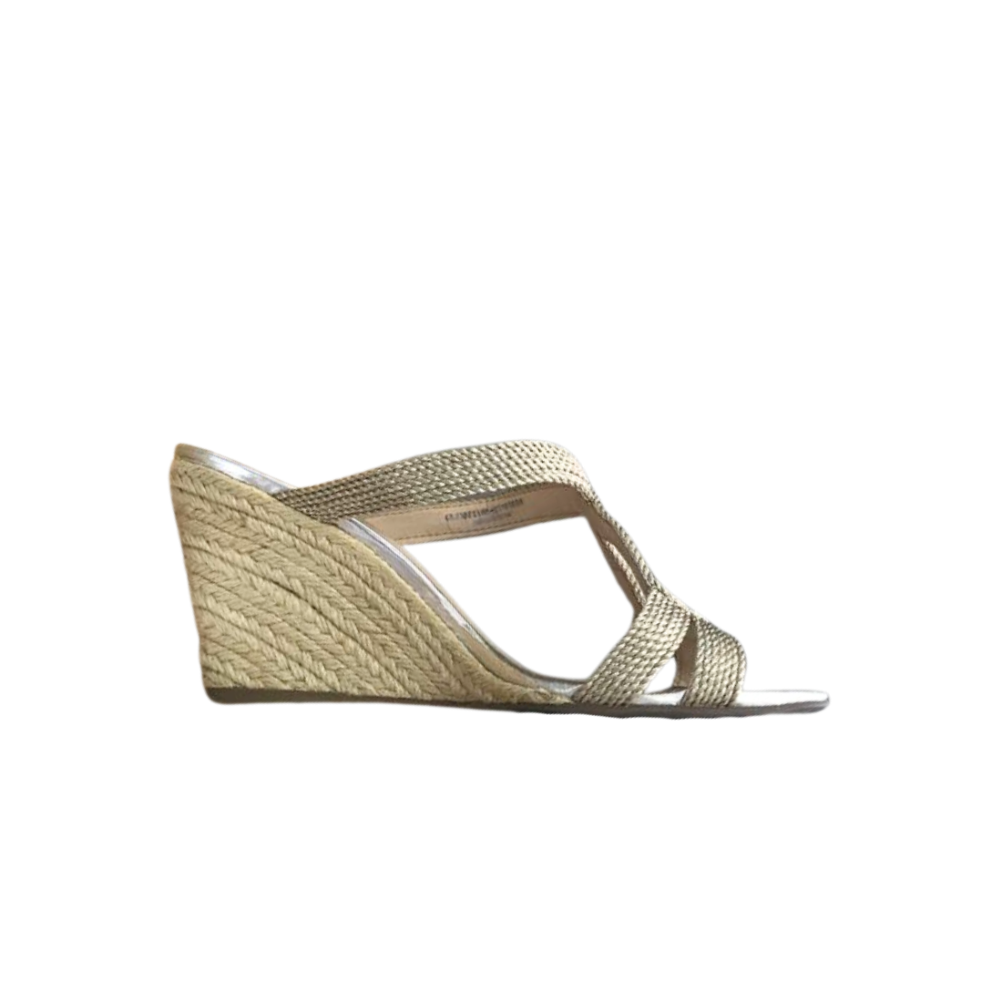 Gold Braided Wedge Mules