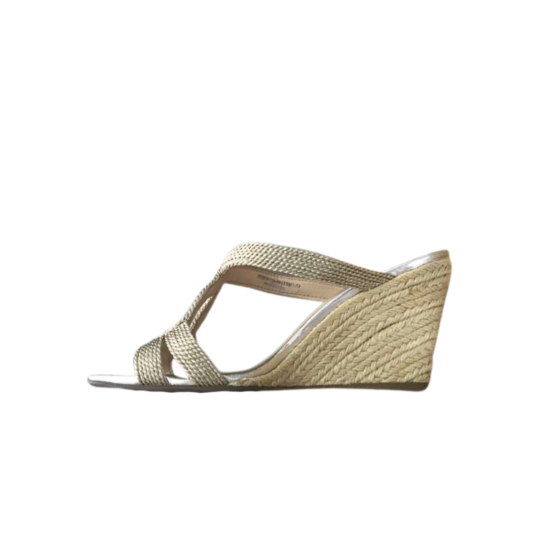 Gold Braided Wedge Mules