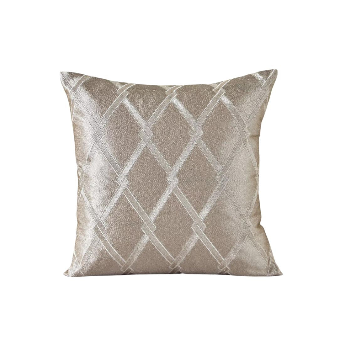Geometric Embroidered Silk Cushion