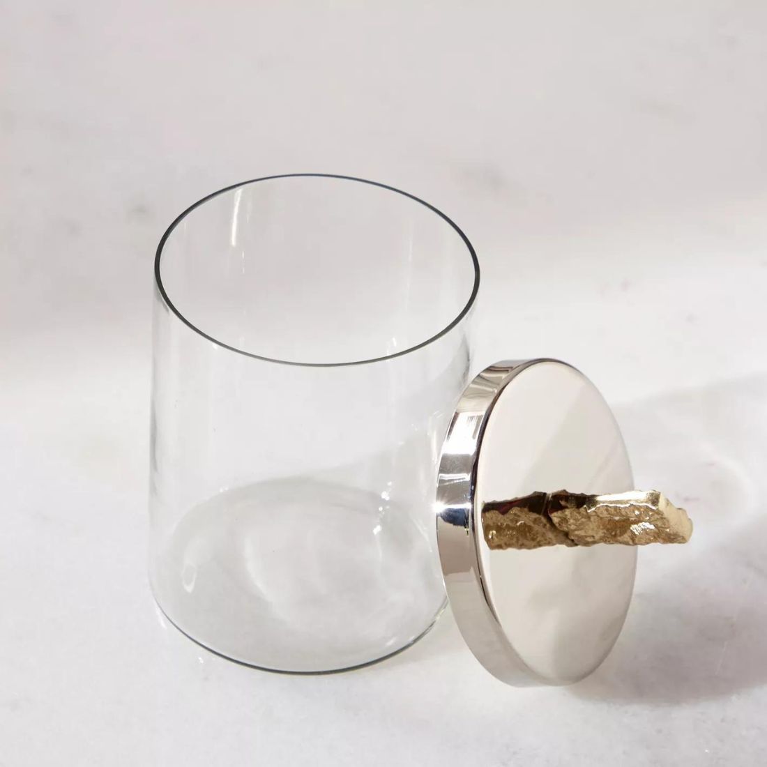 Large Bijoux Canister with Geometric Lid