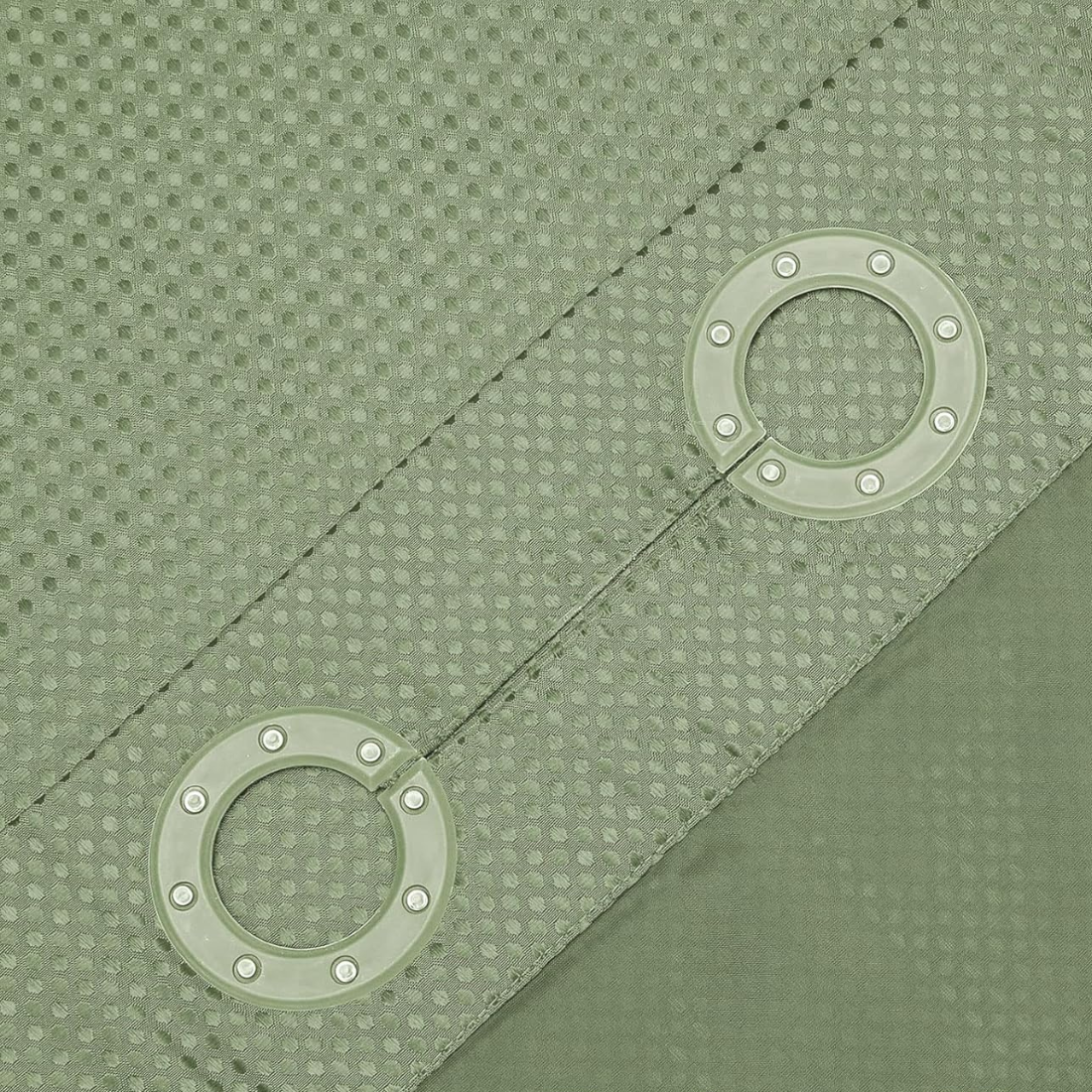 Sage Green and Sheer Shower Curtains