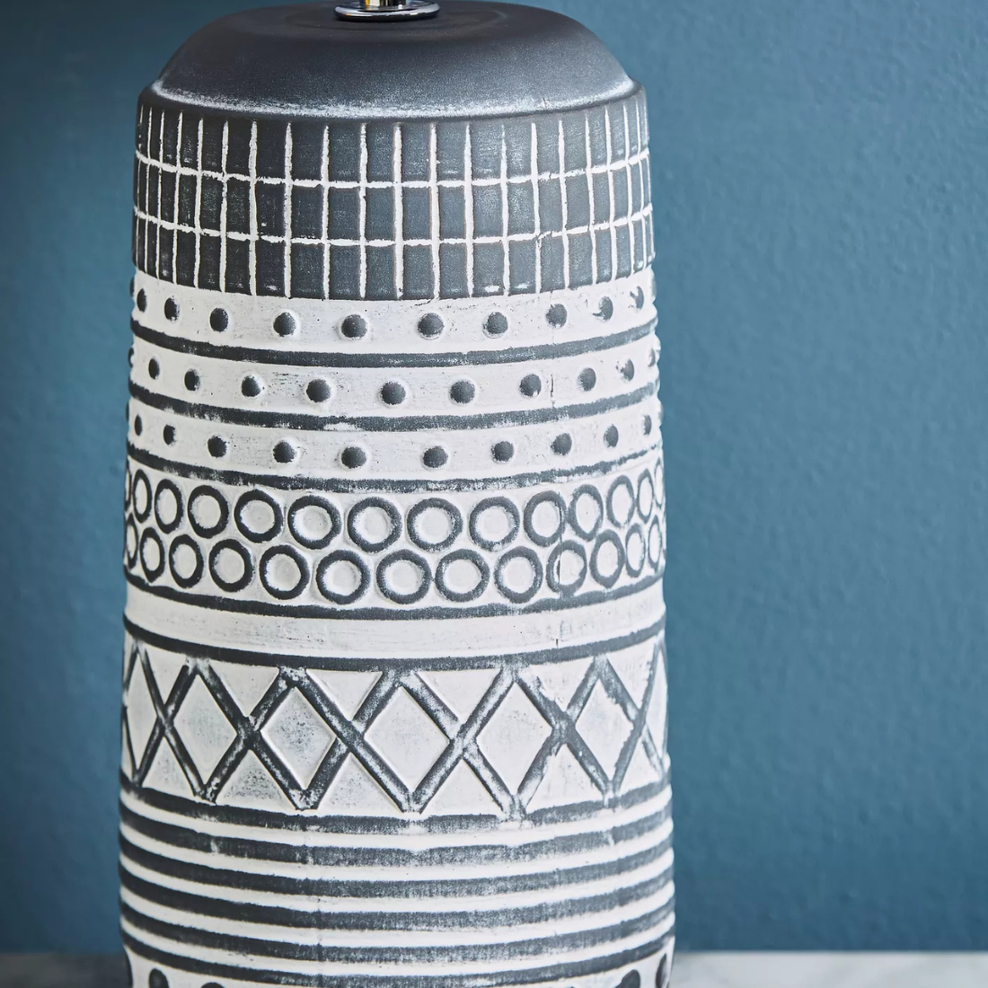 Grey Painted Ceramic Table Lamp
