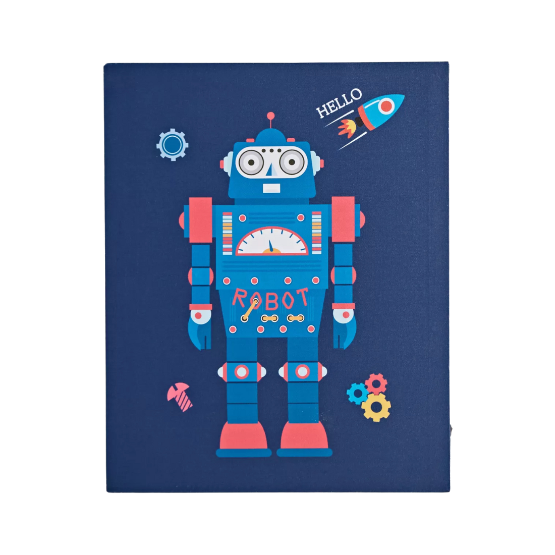 Blue Robot LED Canvas Artwork