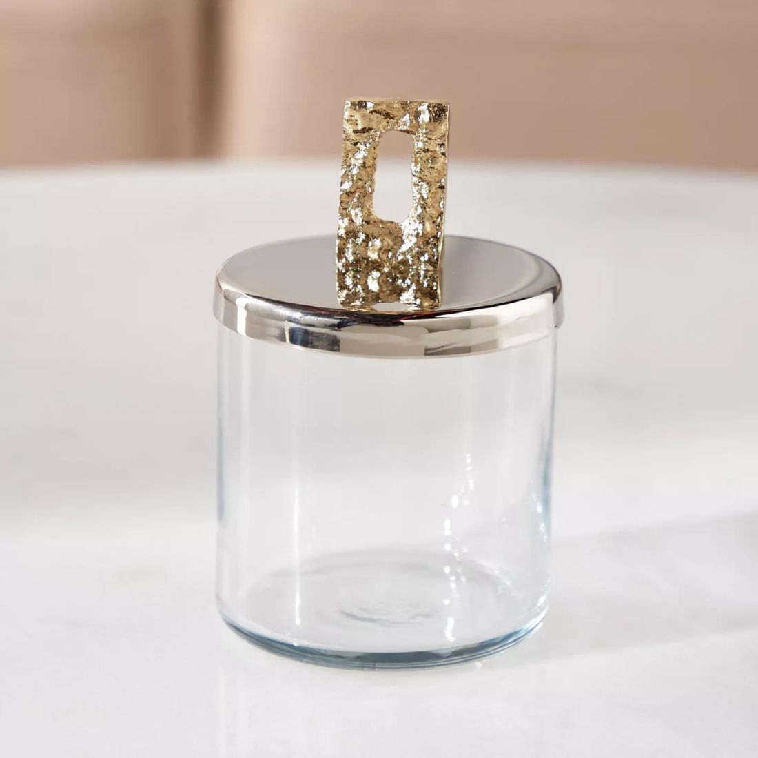 Small Bijoux Canister with Geometric Lid