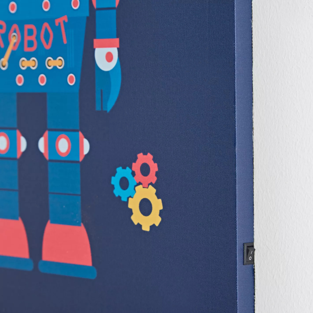 Blue Robot LED Canvas Artwork