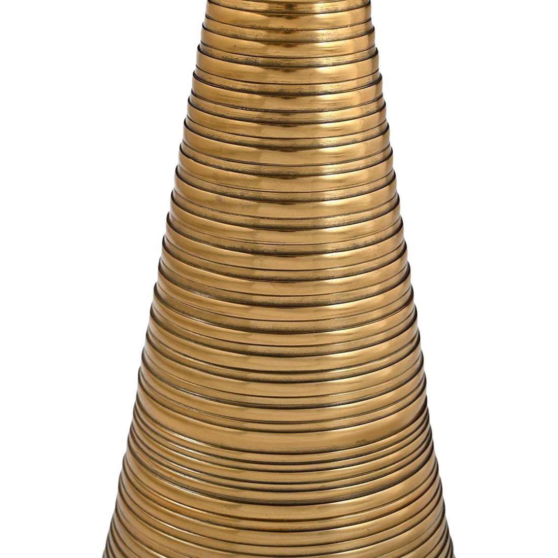 Round Marble Top End Table with Textured Gold Base