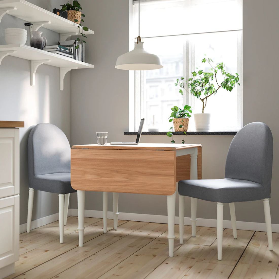 White/ Oak Foldable Table