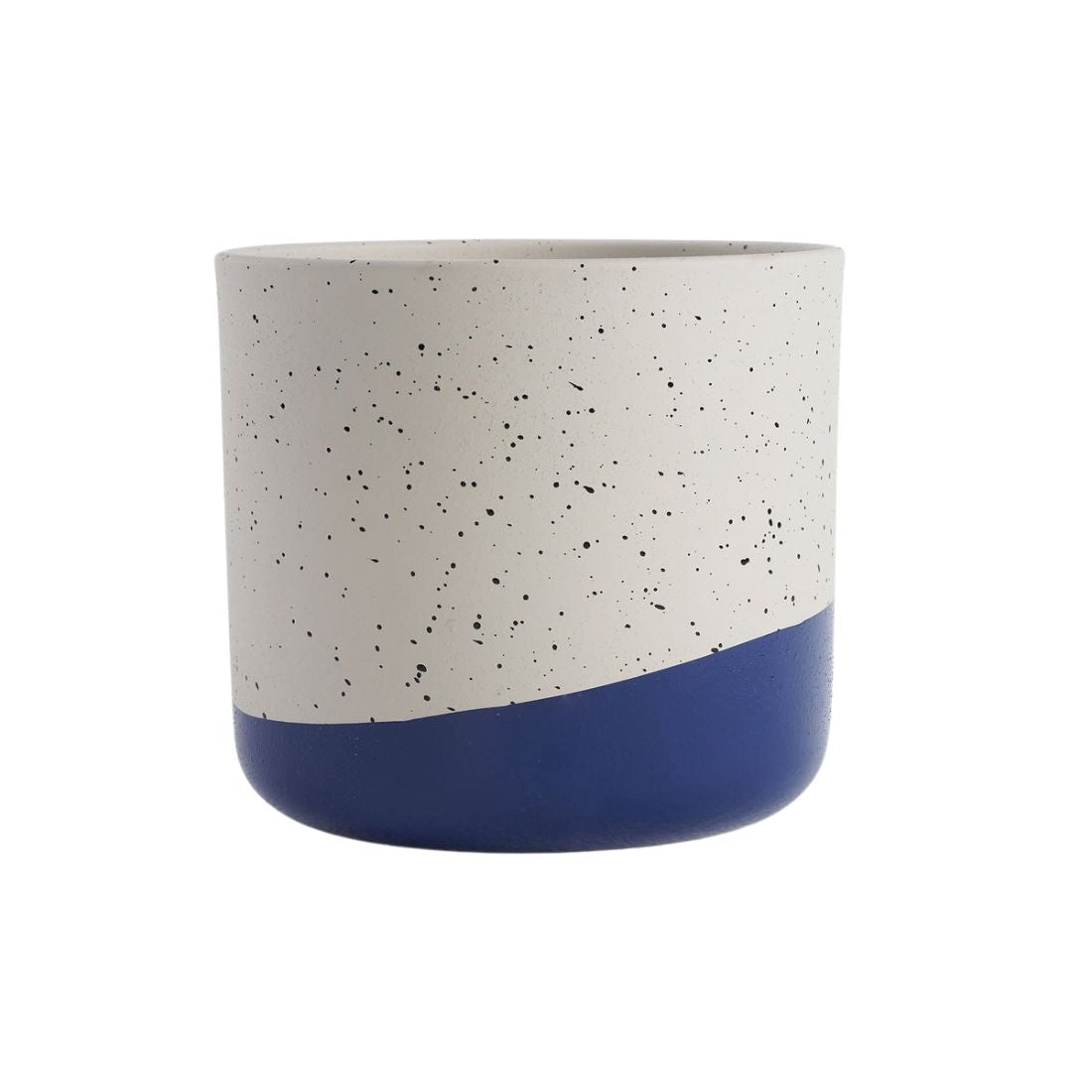 Stone Planter with Blue Detailing