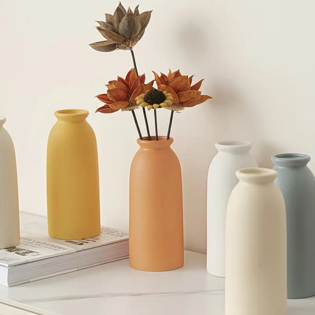 Set of 3 Modern Colorful Ceramic Vases