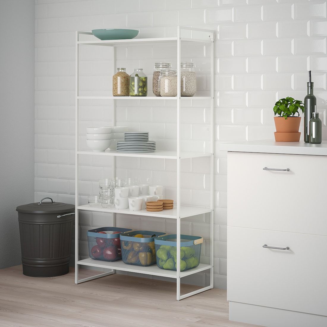 White 5 Tier Shelving Unit