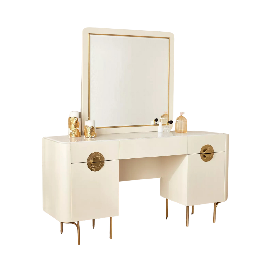 Ecru Dressing Table with Mirror