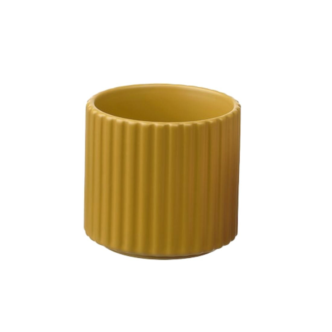 Little Mustard Ribbed Pot