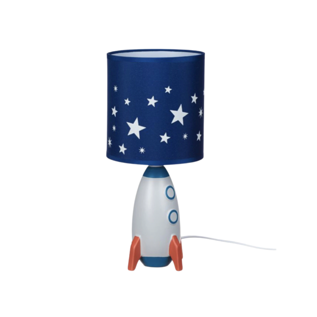 Blue Rocket Lamp with Starry Lampshade