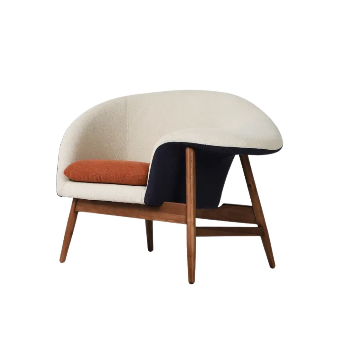 Angular Left Arm Multicolored Accent Chair