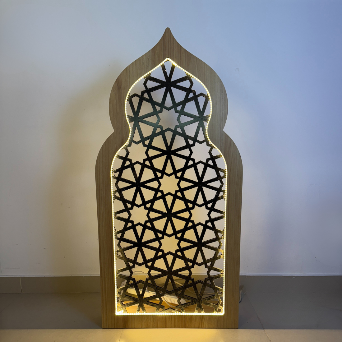 Black Wooden Ramadan Stand with LED Lights