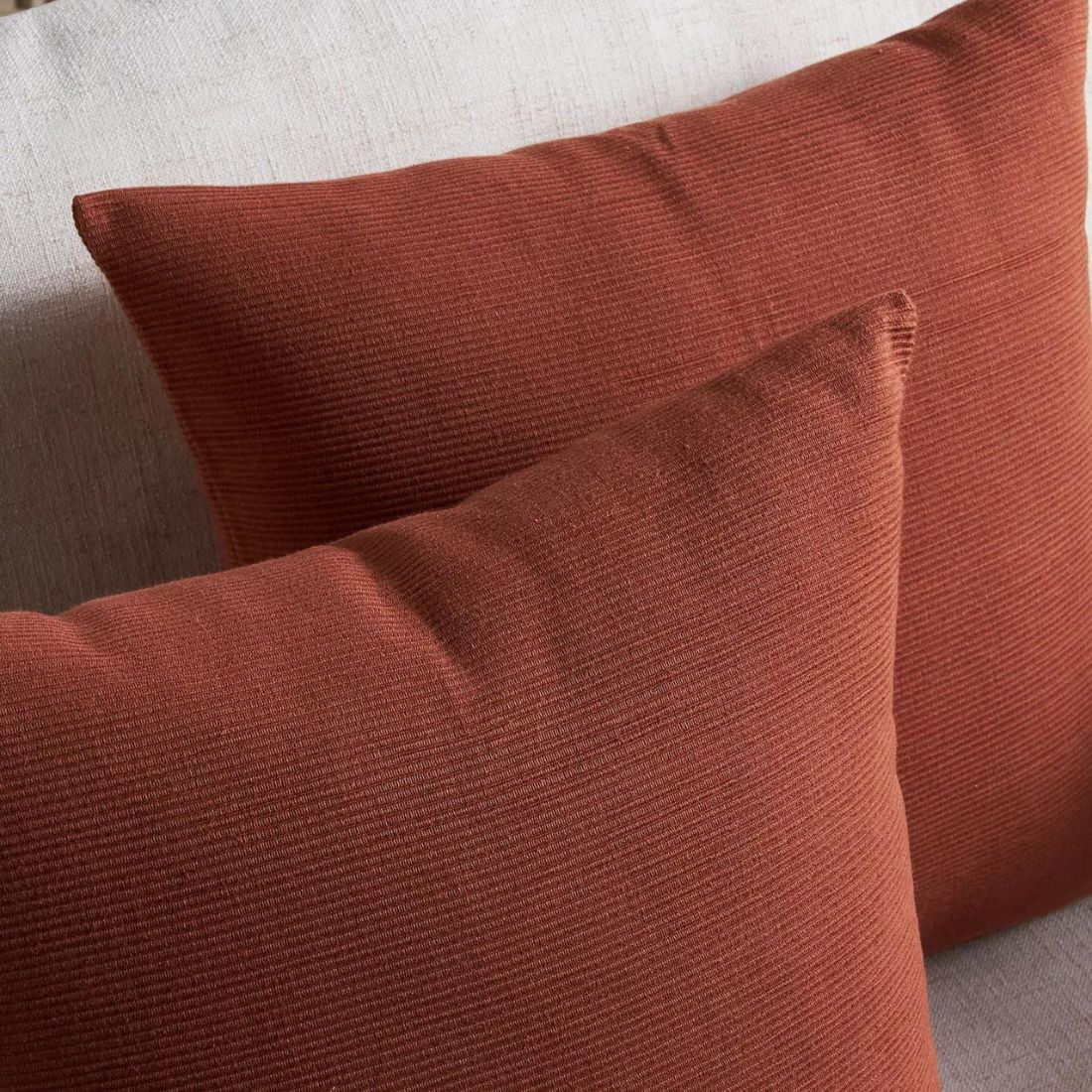 Ribbed Rust Cushion