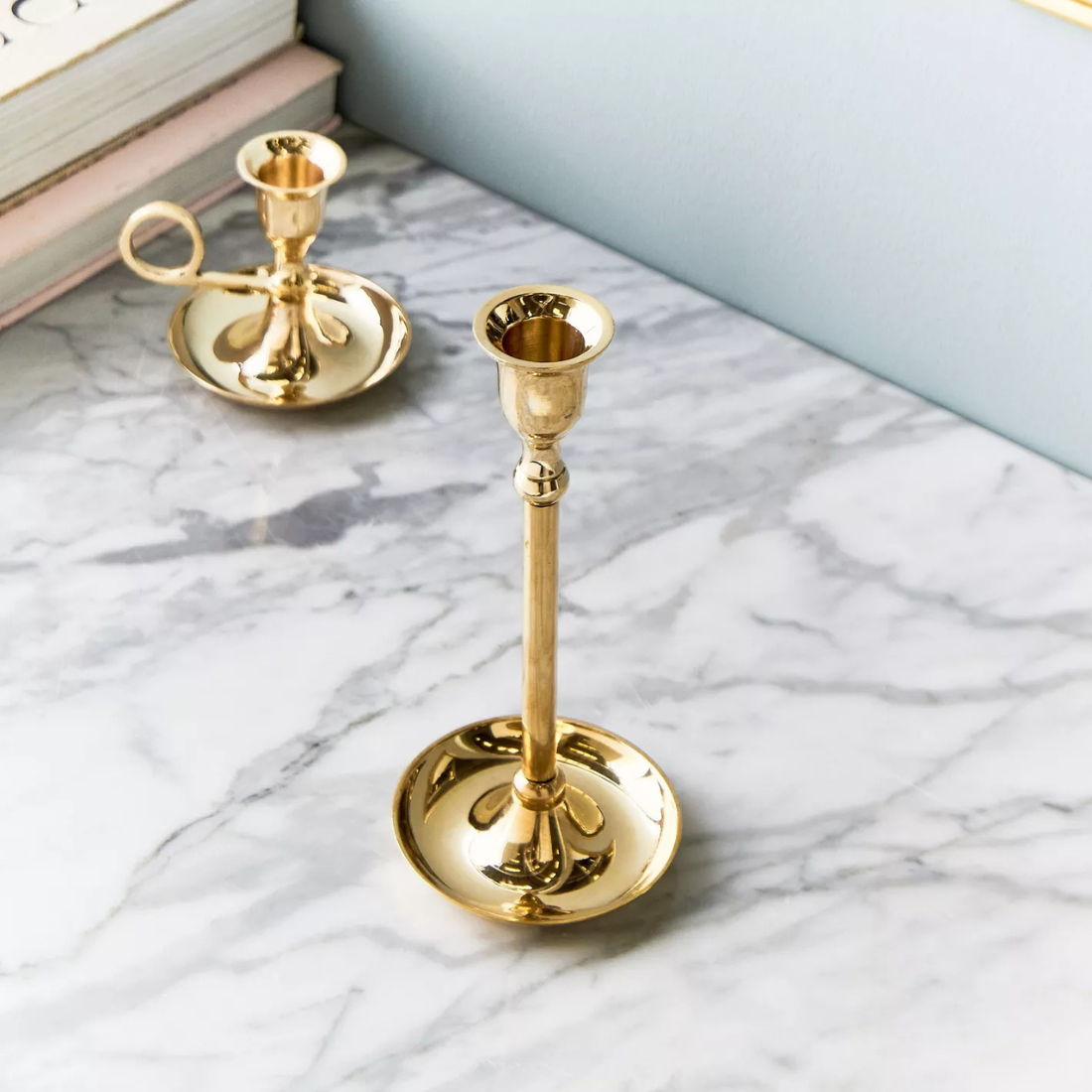 Gold Tall Taper Candle Holder