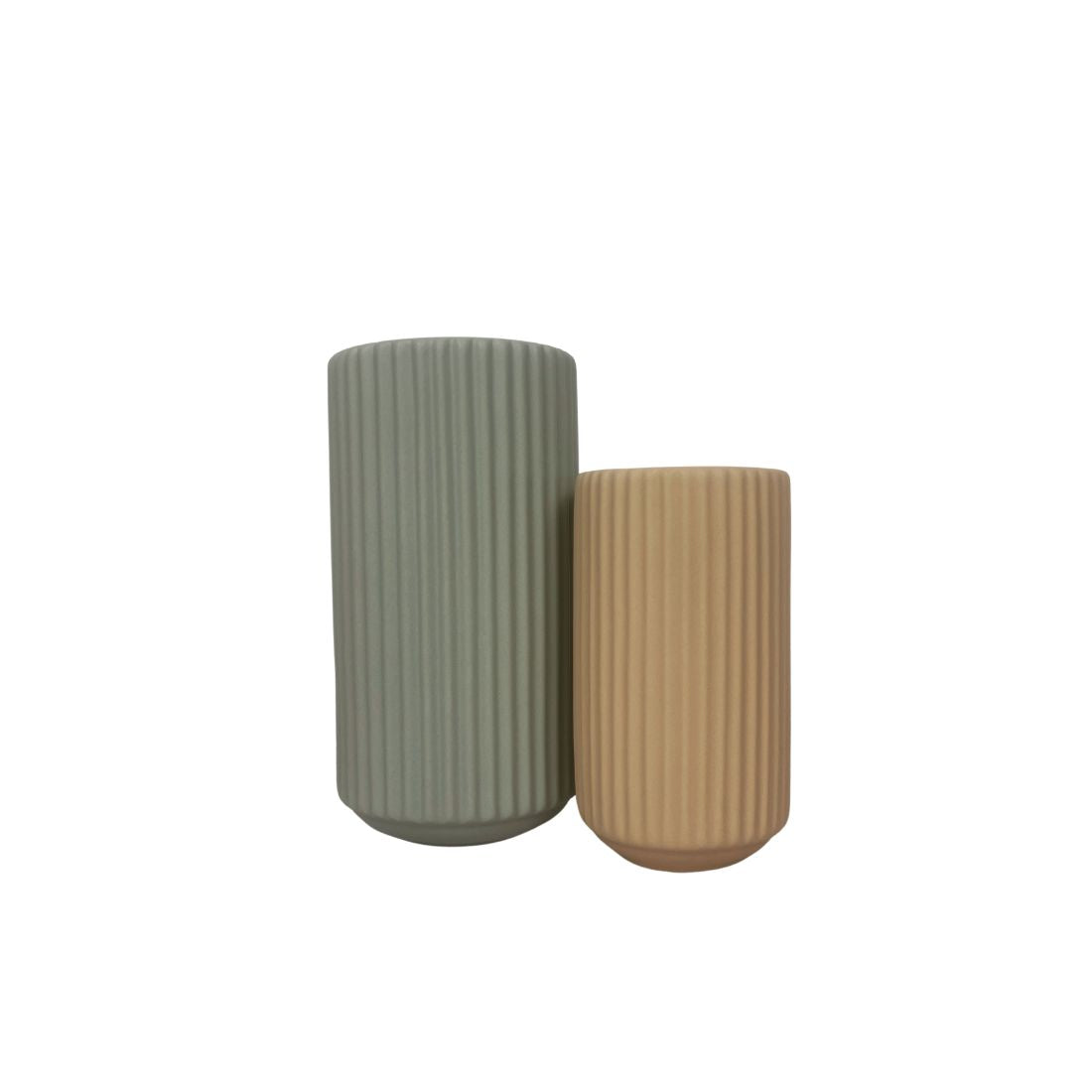 Sage Green Ribbed Vase