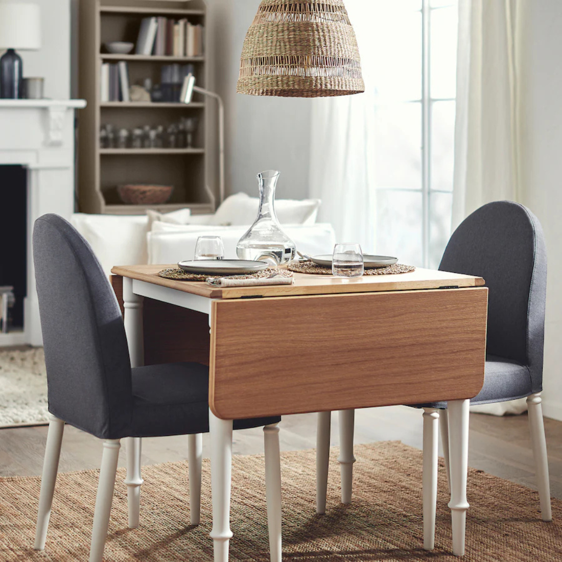 White/ Oak Foldable Table