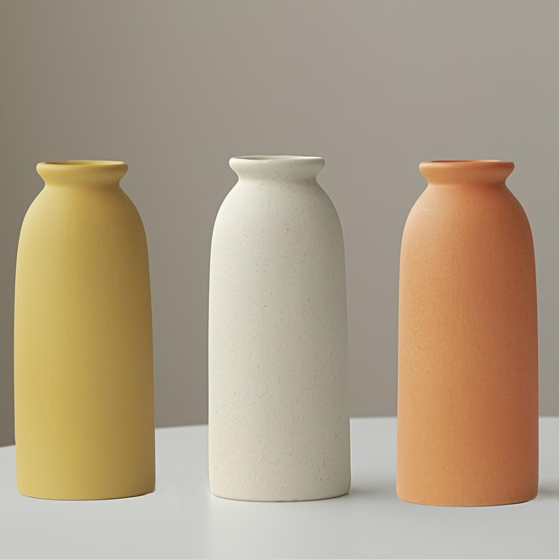 Set of 3 Modern Colorful Ceramic Vases