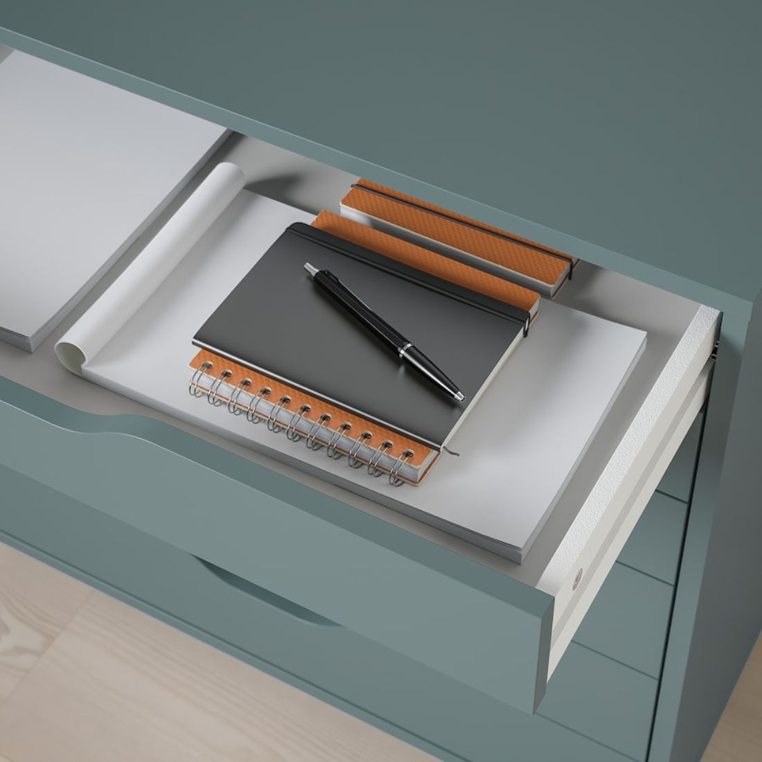 Teal Drawer Unit with Wheels