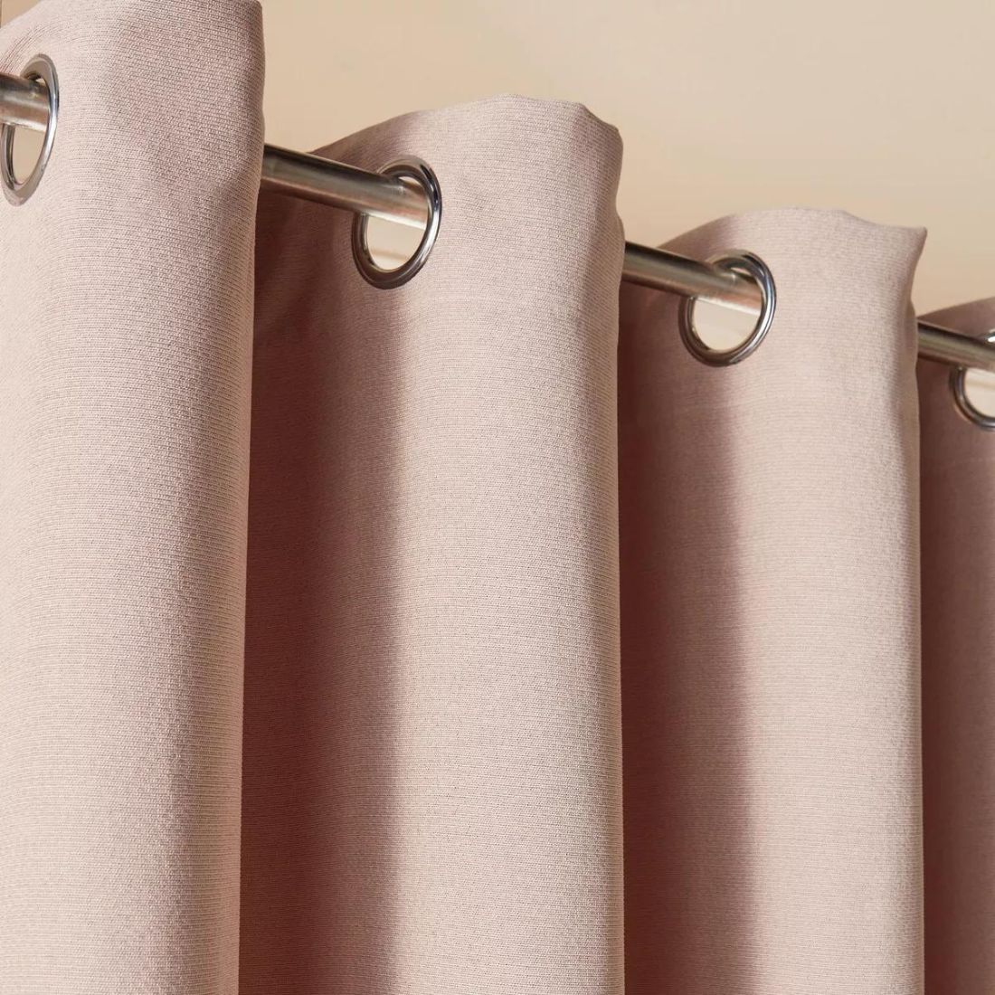 Pair of Pink Blackout Curtains with Rings