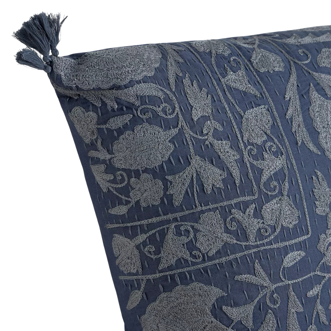 Blue Embroidered Cushion