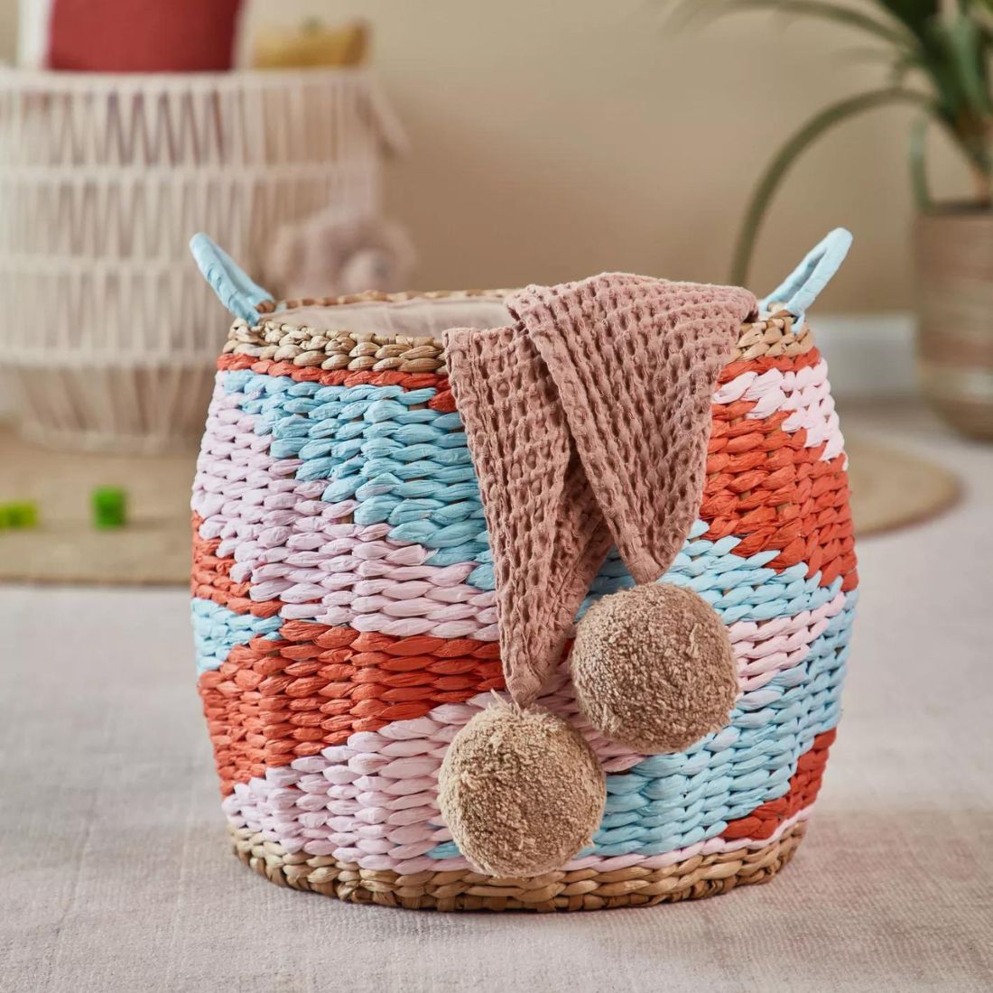 Multicolored Woven Basket