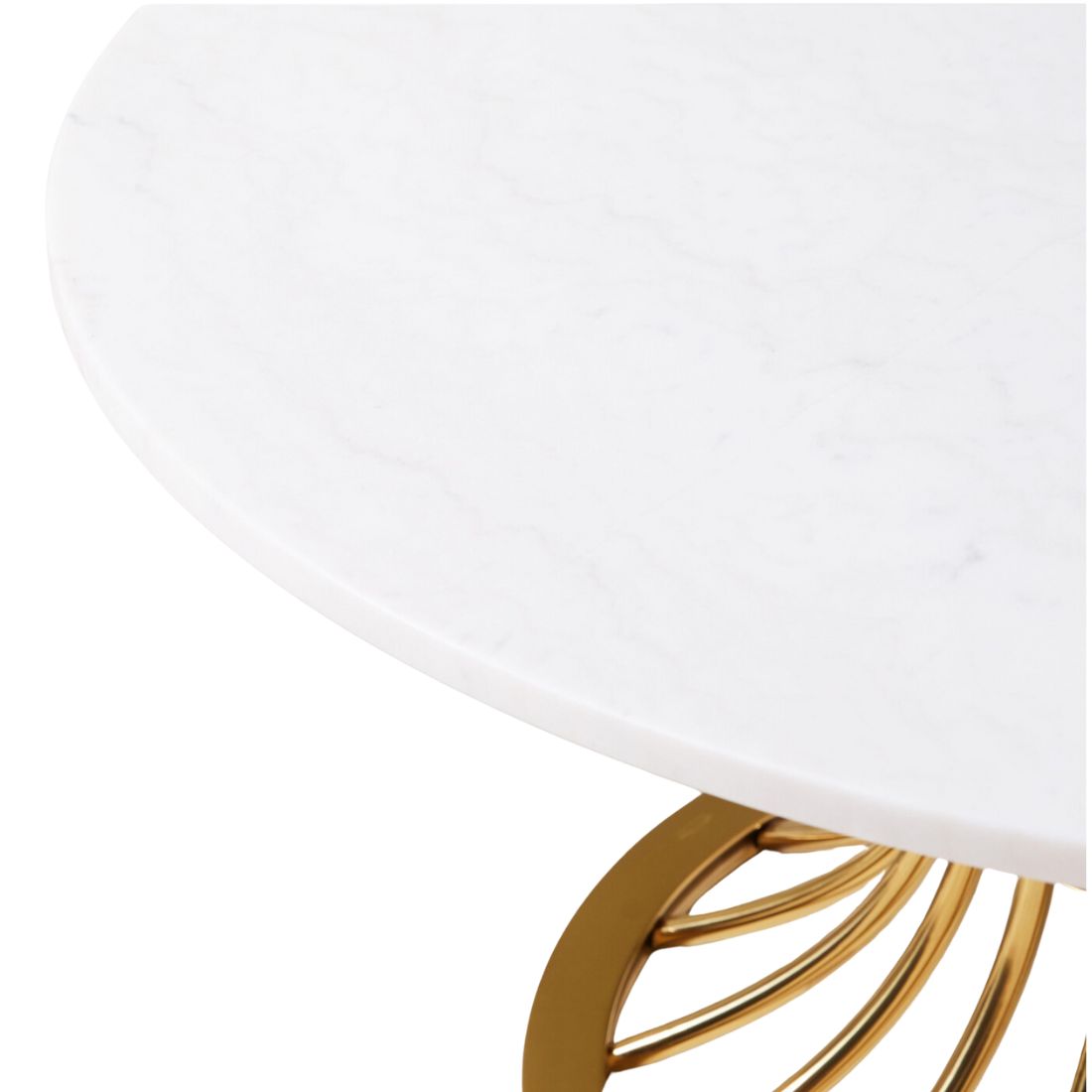 Round Marble Top Coffee Table with Gold Base