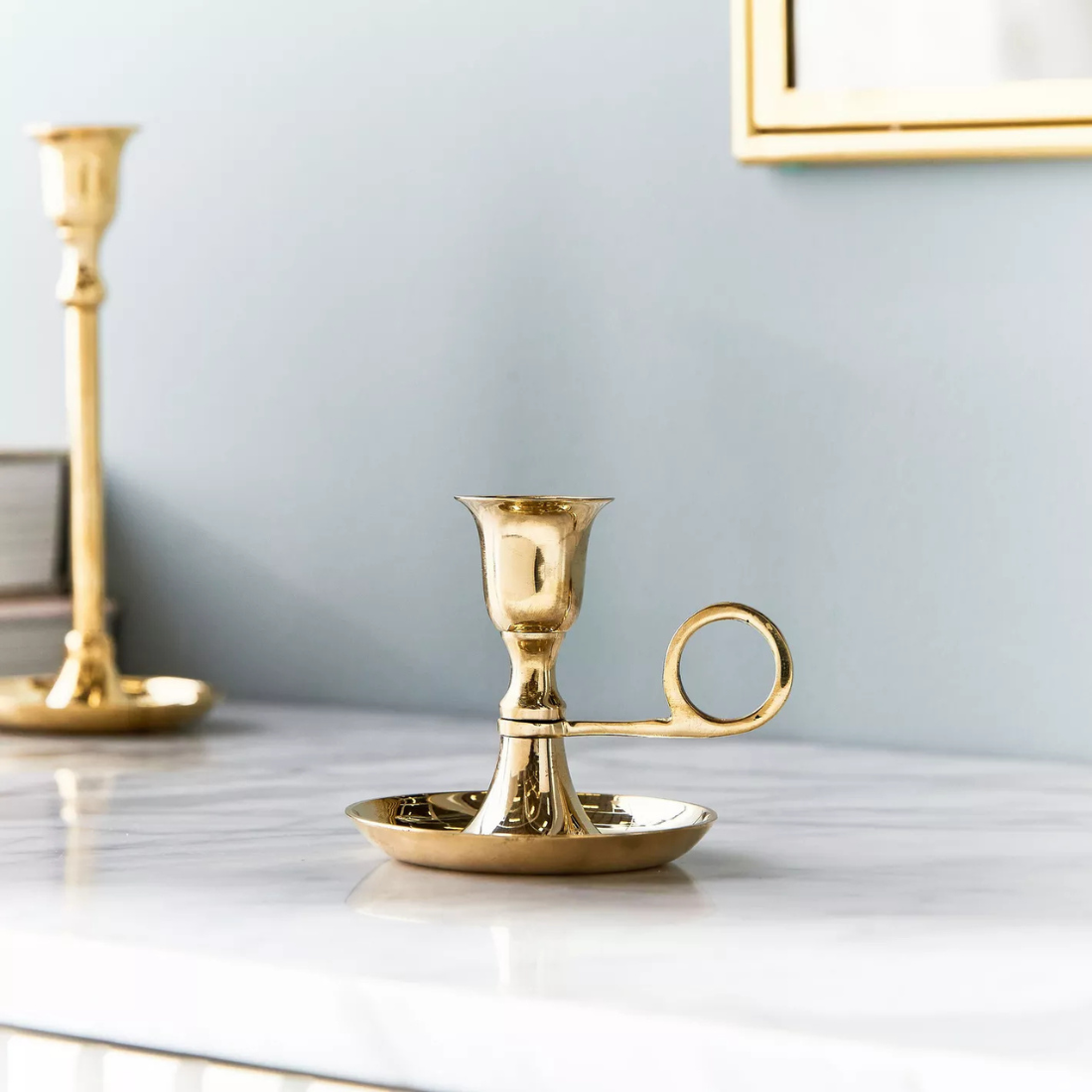 Gold Short Taper Candle Holder