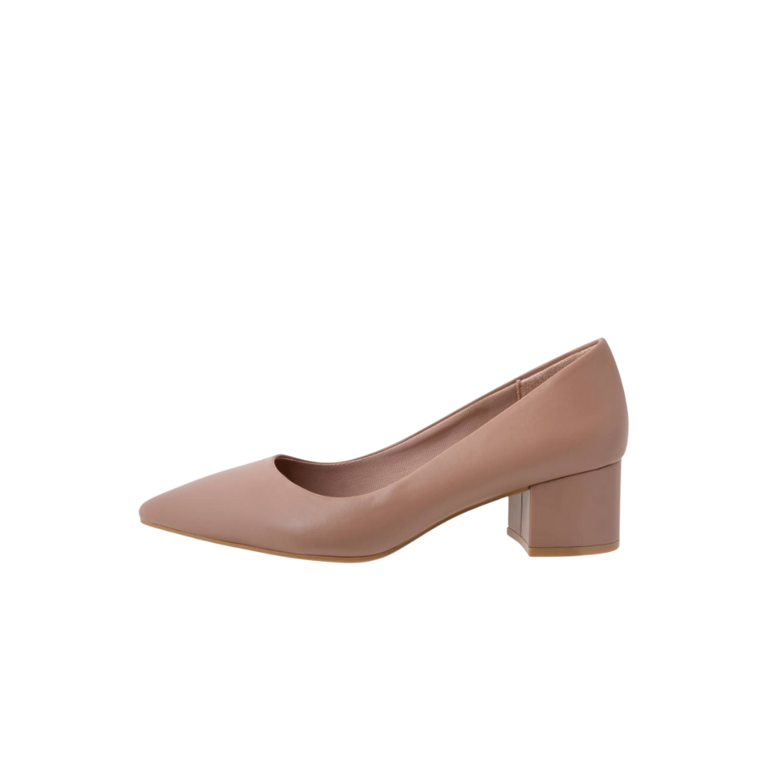 Low Block Nude Pump Shoes