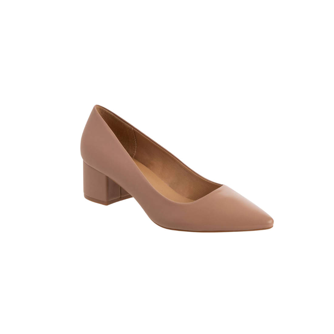 Low Block Nude Pump Shoes