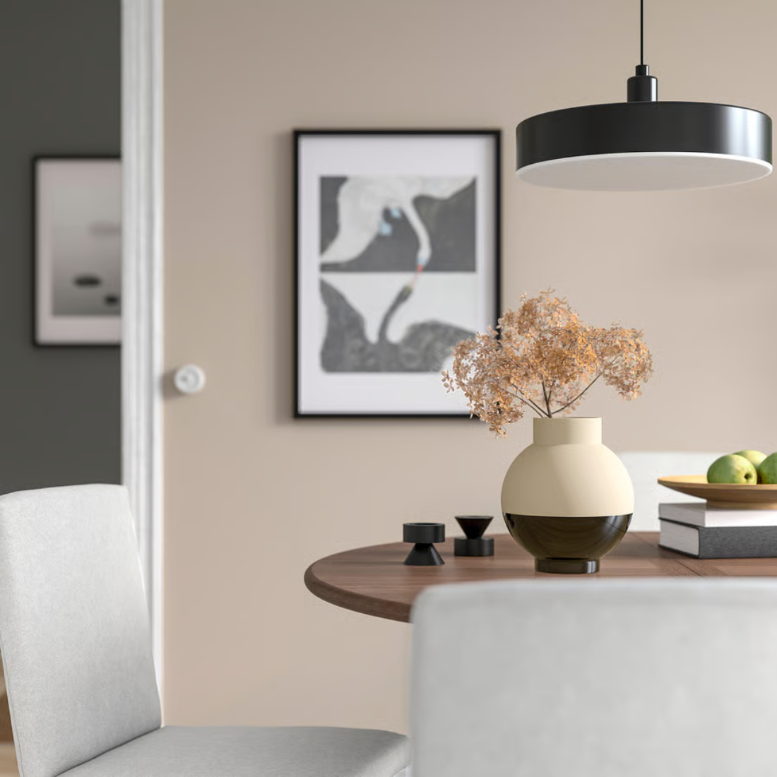 Black Beige Round Vase