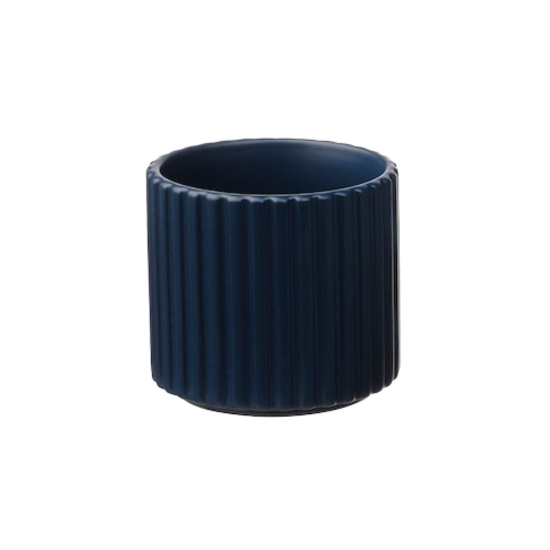 Little Navy Blue Ribbed Pot