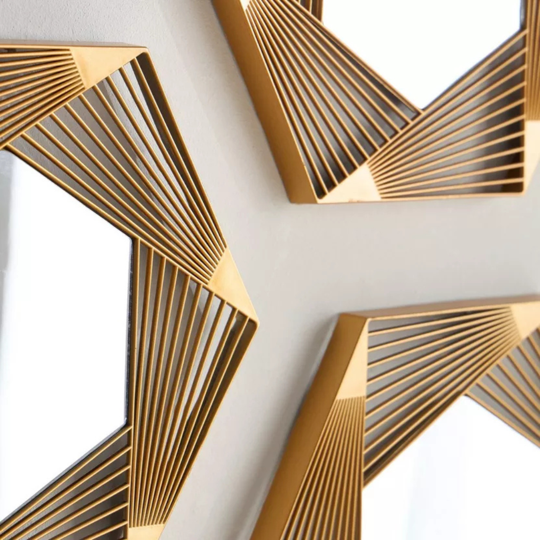 3 Piece Geometric Wall Mirror Set