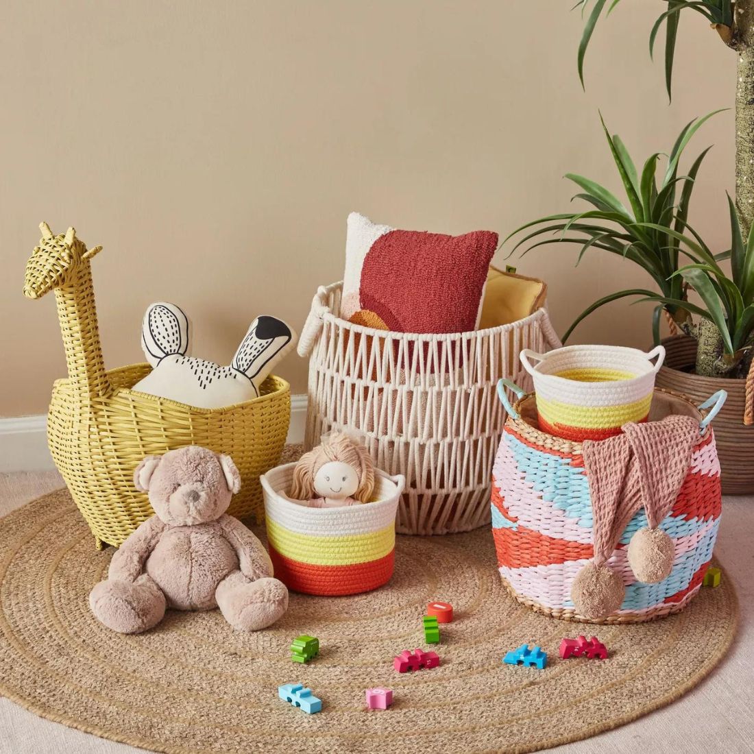 Multicolored Woven Basket