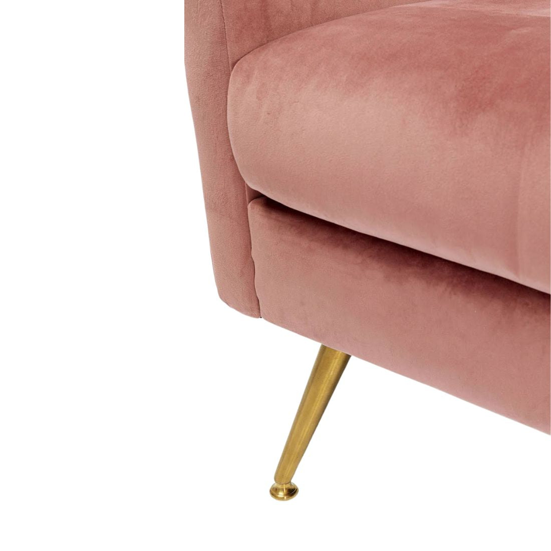 Faded Pink Retro Velvet 3 Seater Couch