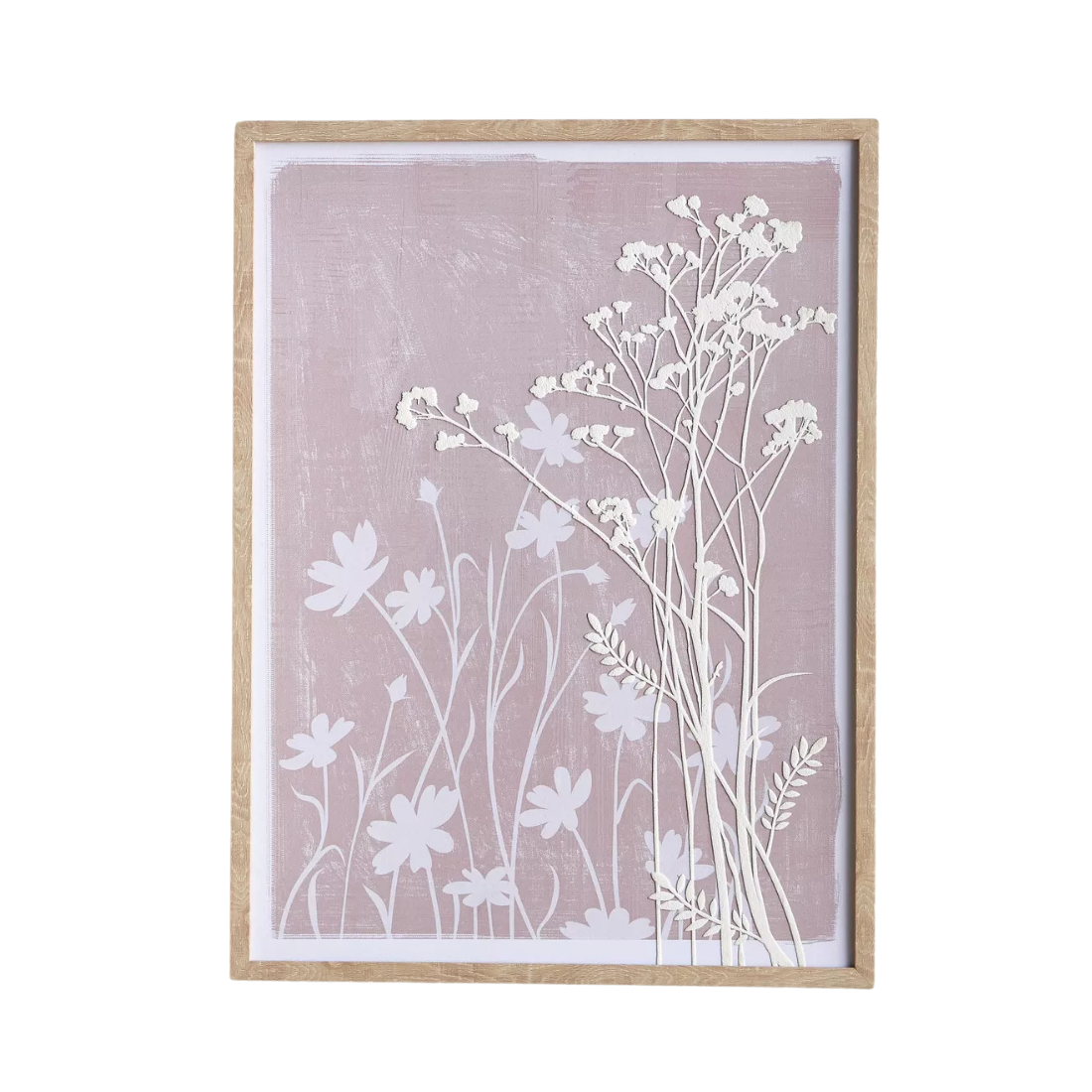 Wooden Framed 3D Pink Artwork