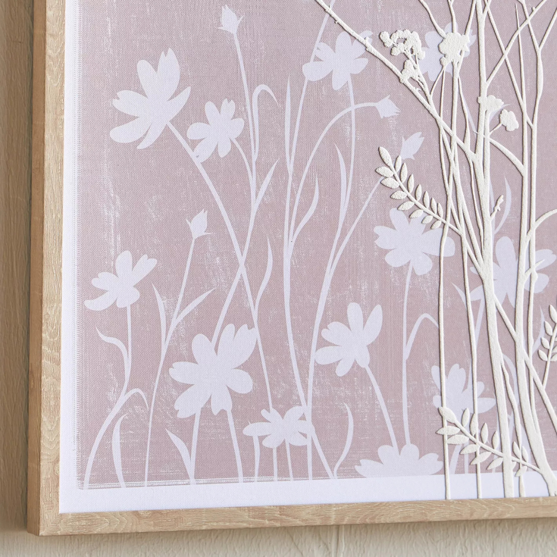 Wooden Framed 3D Pink Artwork