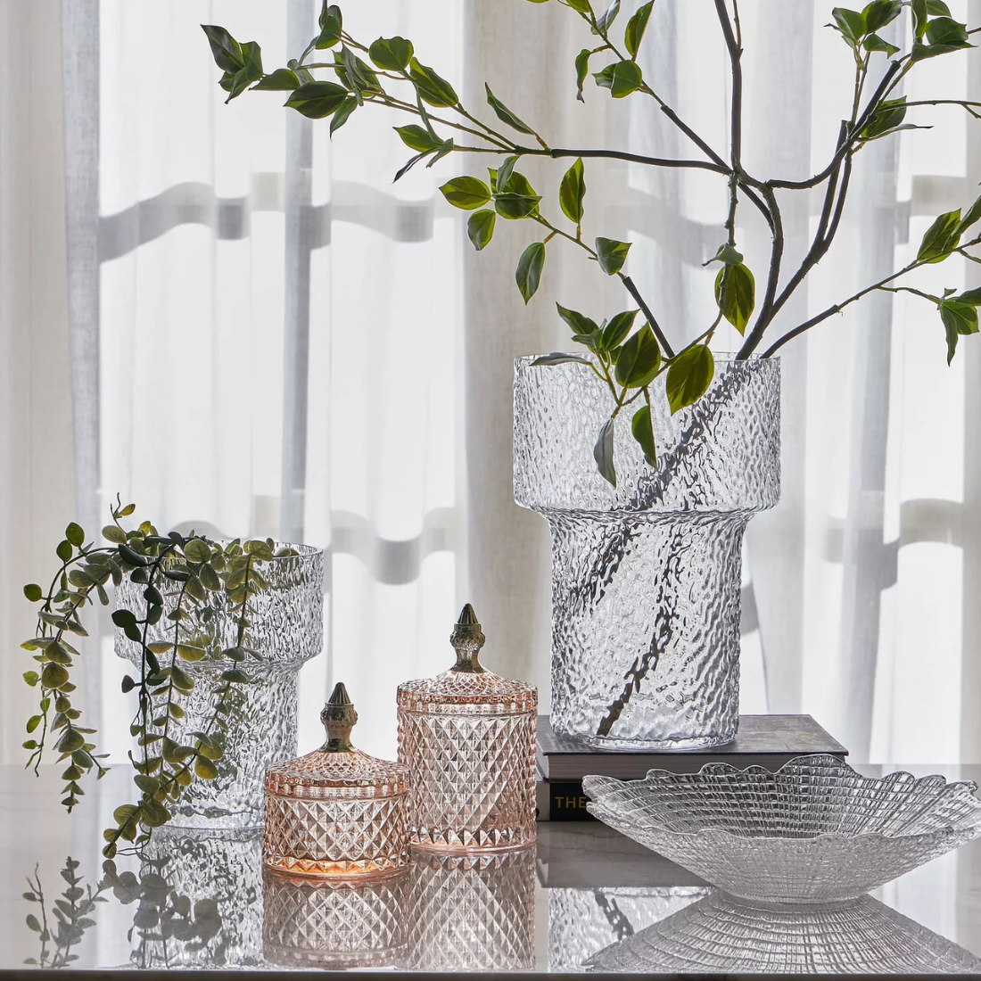 Amber Santo Crystal Canister with Lid