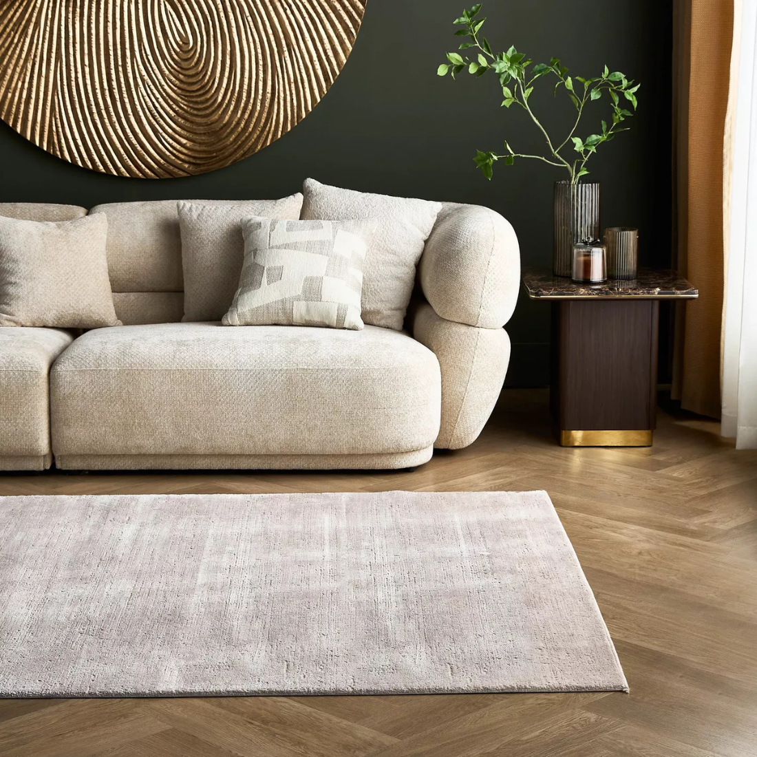 Pale Pink Textured Rug
