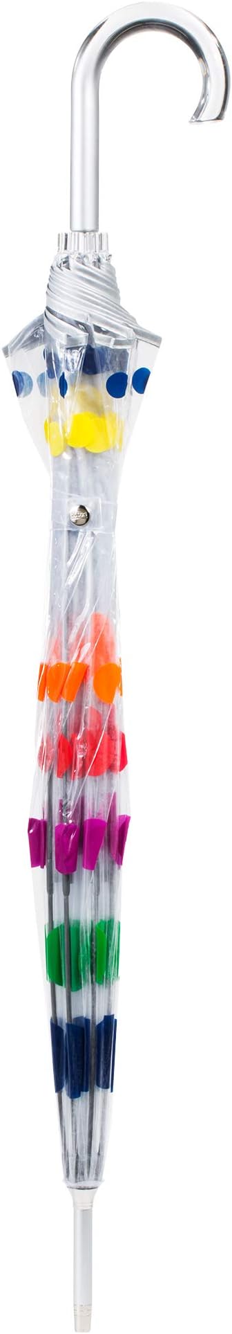 Polka Dot PVC Transparent Round Umbrella