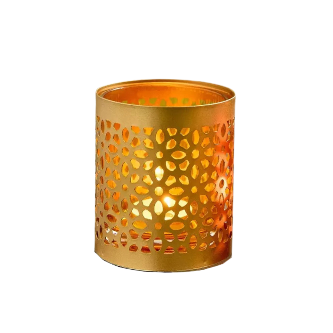 Arabesque Candle Holder with Red Glass Tumbler