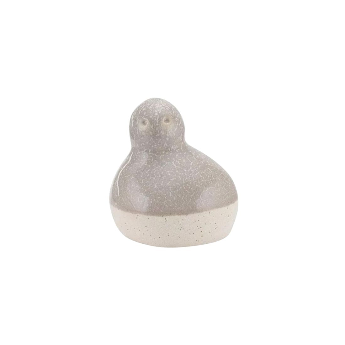 Grey Ceramic Glazed Bird Figurine