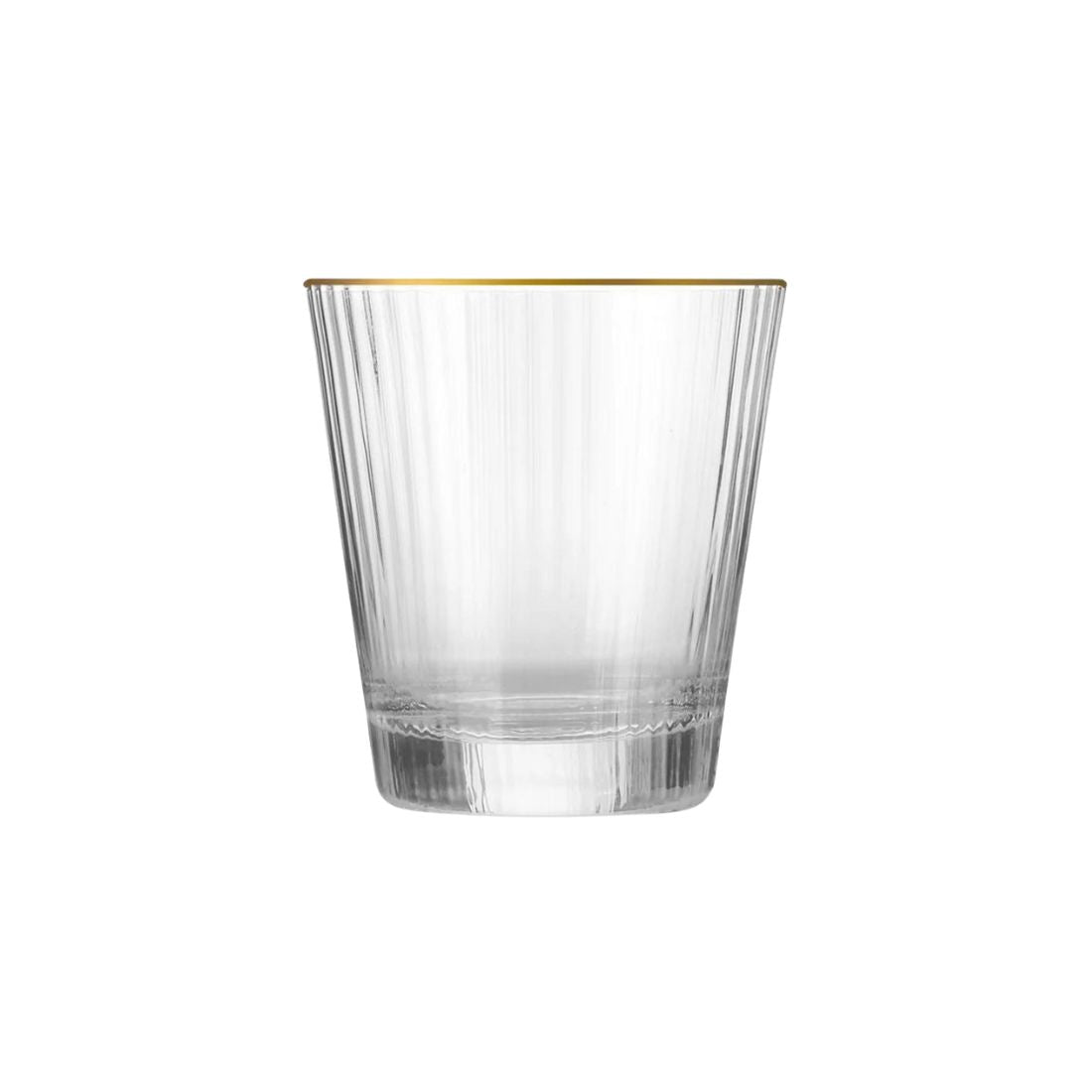 Ribbed Short Glasses with Gold Rim | 28 cl
