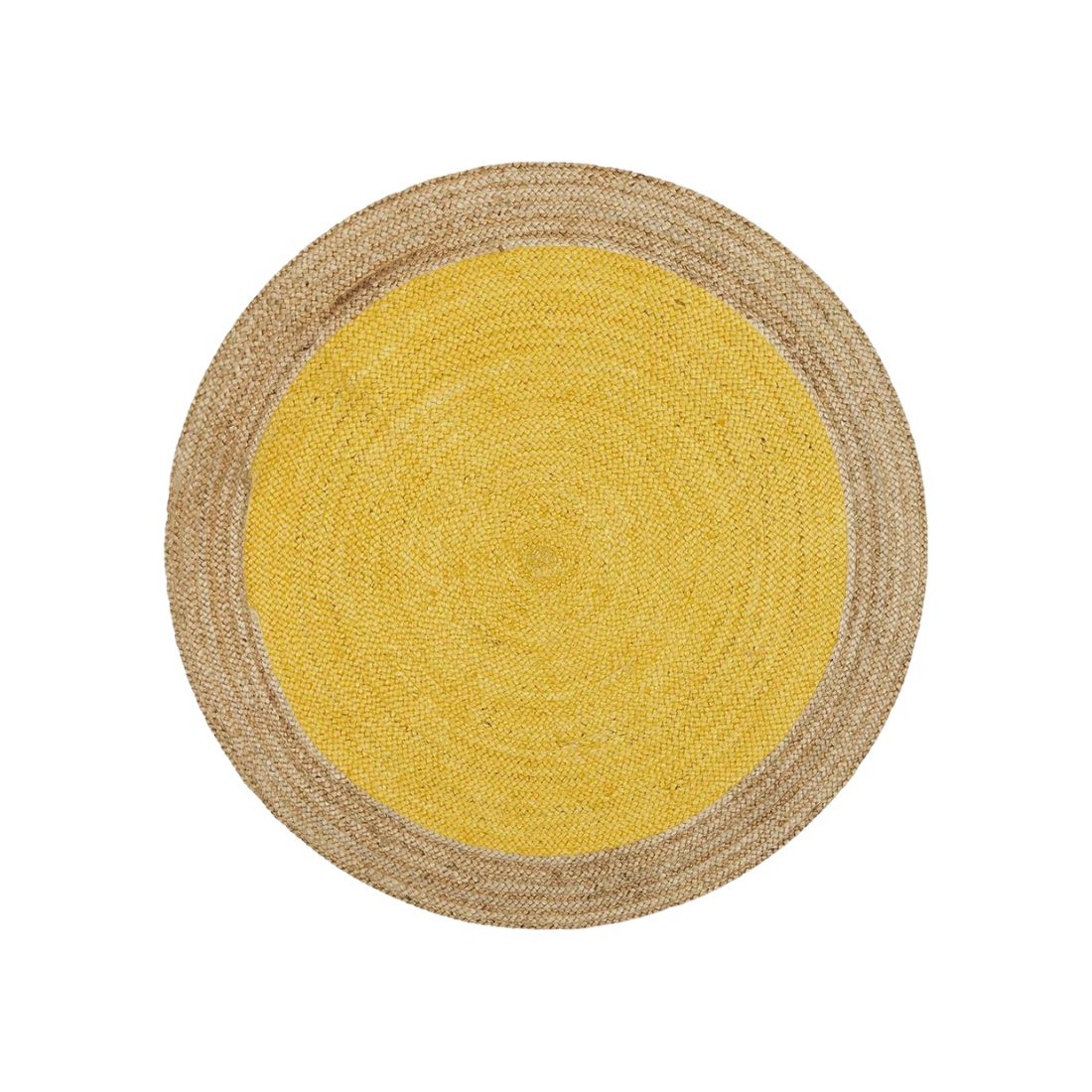 Round Yellow Jute Rug
