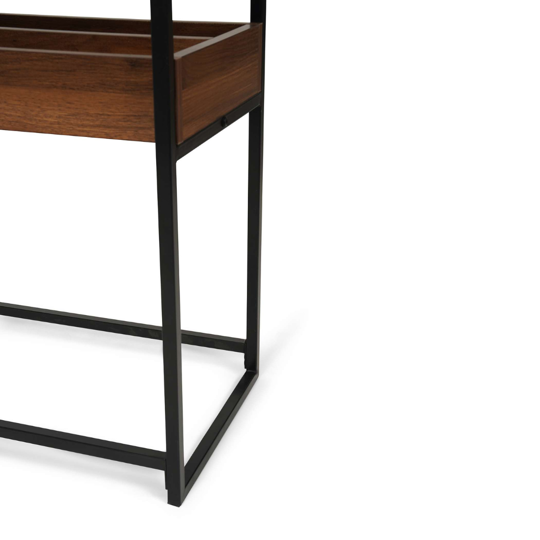 Black/Wooden Glass Console