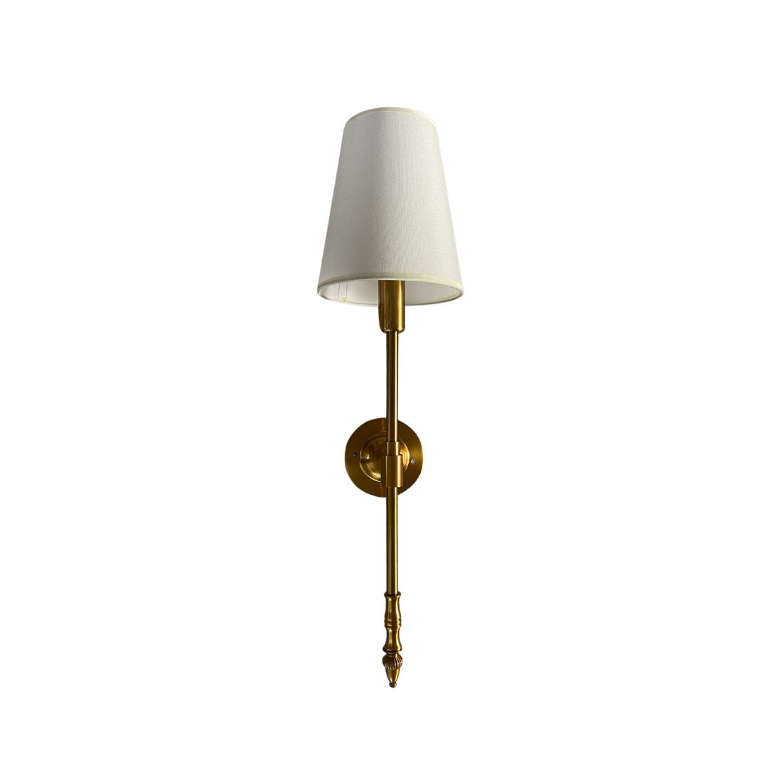 Brass Sconces with Ecru Lampshade